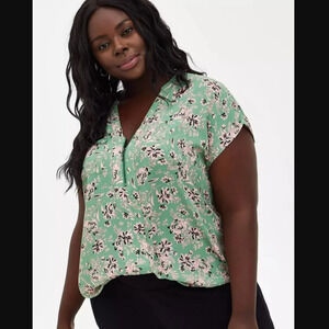 Torrid Georgette Zip-Front Dolman Blouse